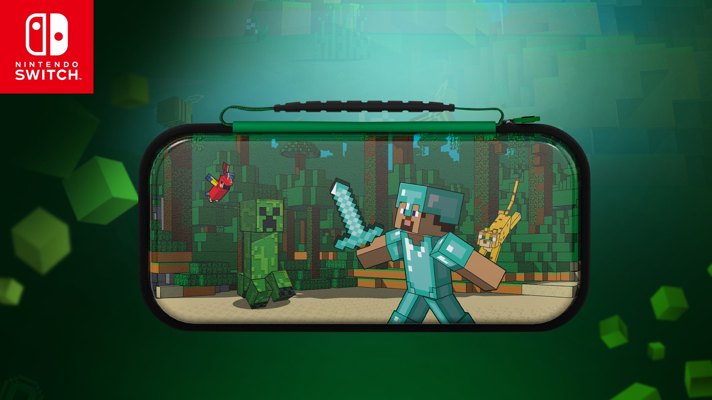 Turtle Beach - PDP REALMz Travel Case Plus: Minecraft Forest Battle - Nintendo Switch